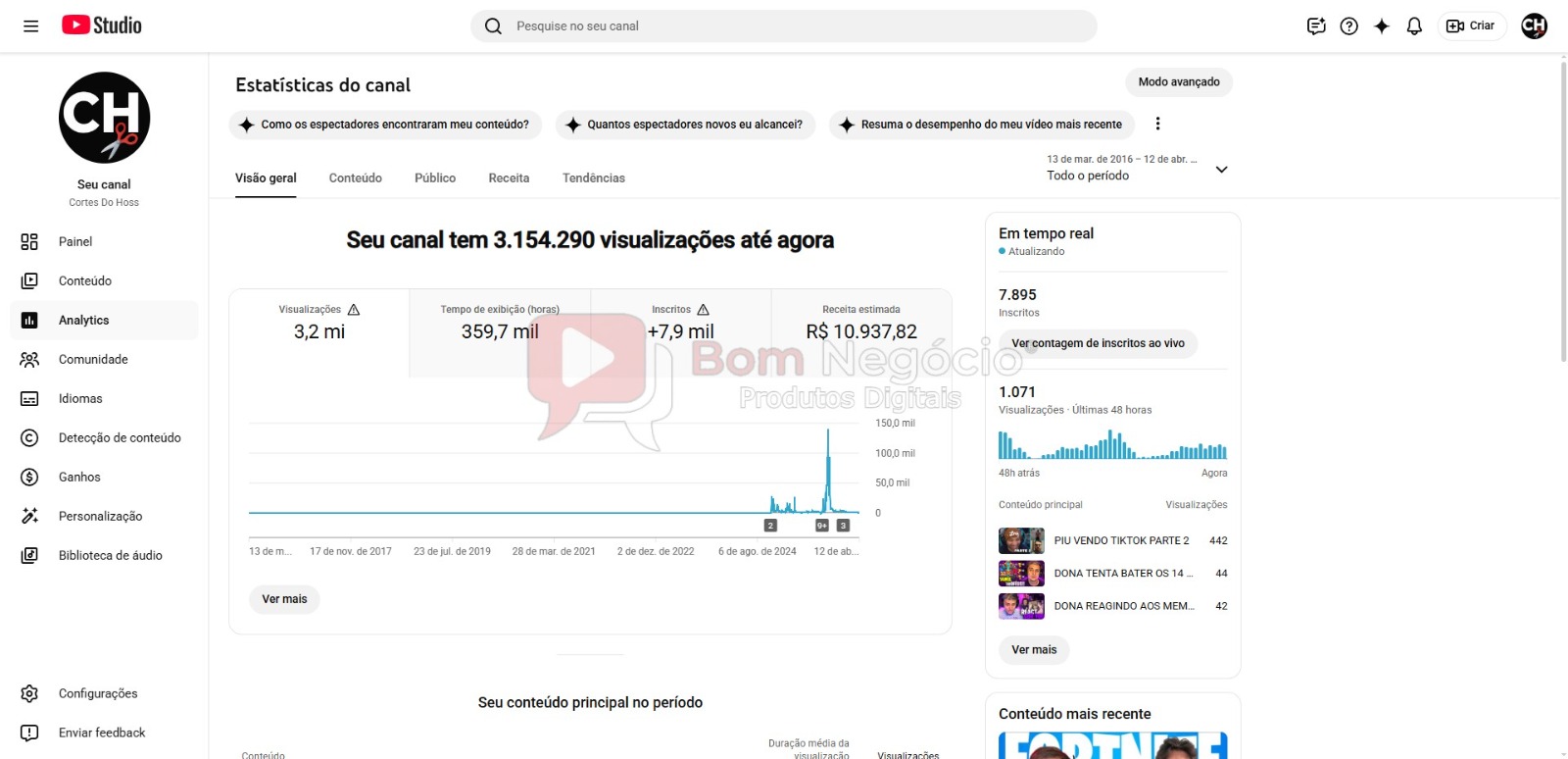 CANAL DO YOUTUBE DE 7K MONETIZADO - GAMES (COD-563) - Imagem 3