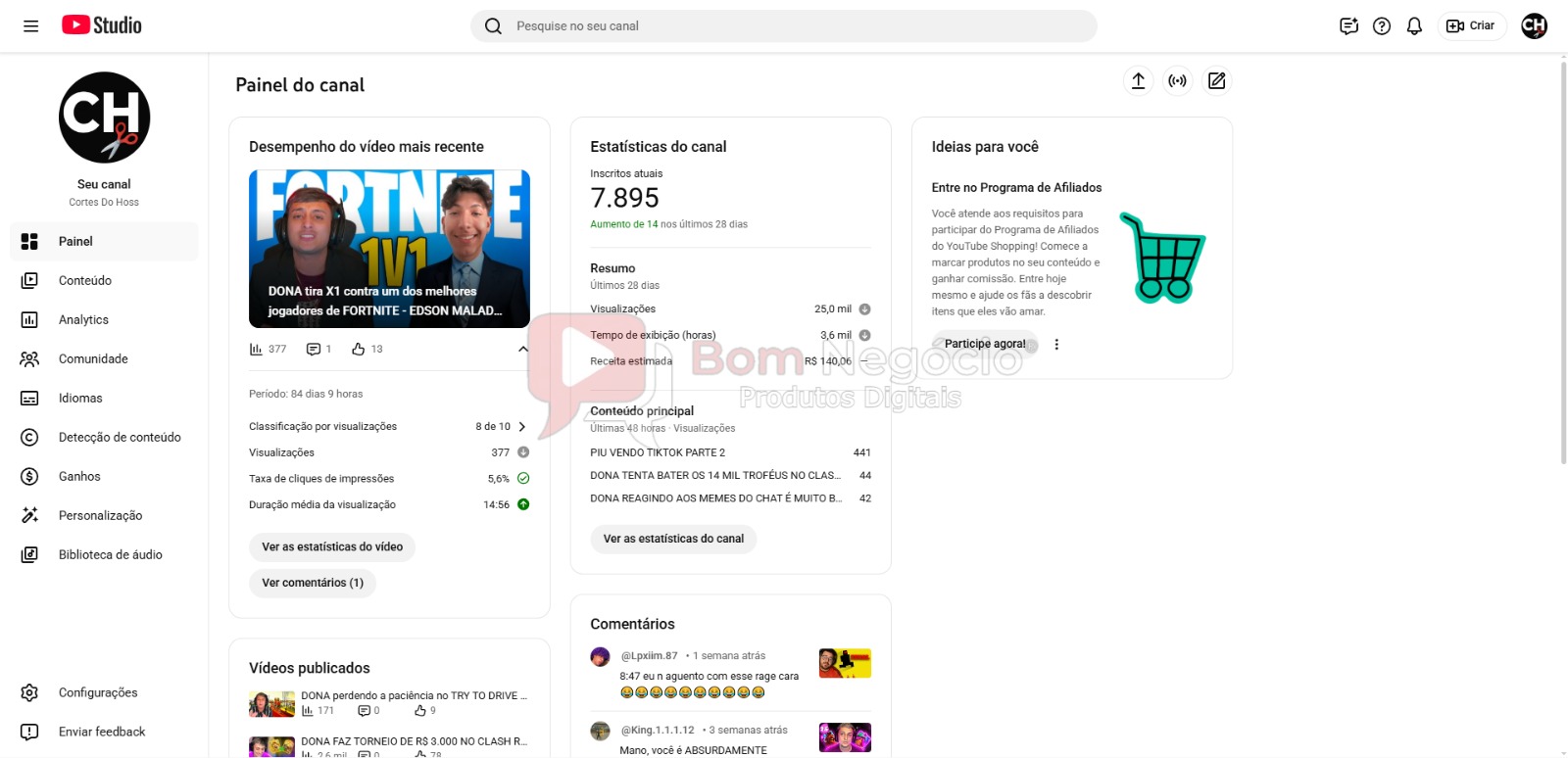CANAL DO YOUTUBE DE 7K MONETIZADO - GAMES (COD-563) - Imagem 2