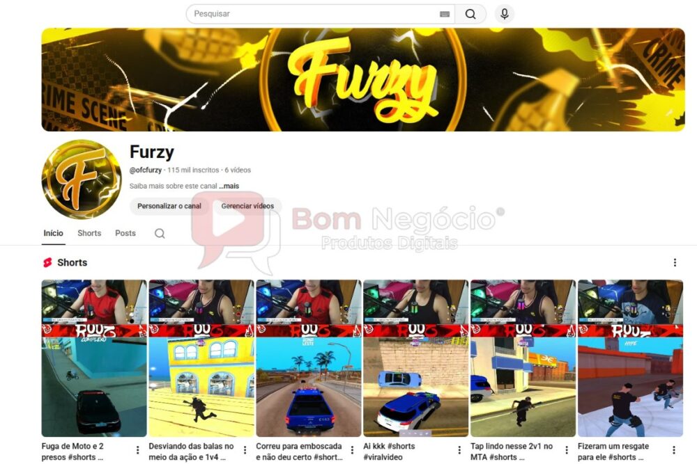 CANAL DO YOUTUBE DE 115K NÃO MONETIZADO - GAMES (COD-567)